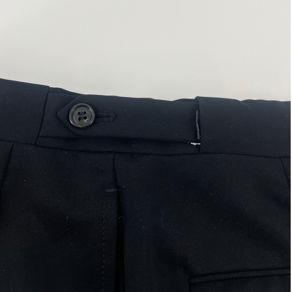 Burberry Larrimors Mens Black Pleated Dress Pants Adjustable Waist 37x32 - Picture 4 of 8